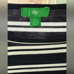 Black & White Striped Knit Top by dip